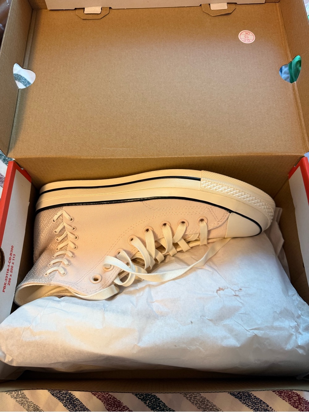 Pink stitching converse